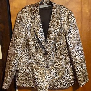 Leopard Women Blazer with Matching skirt